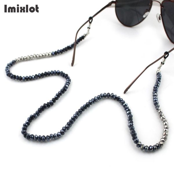 

women fashion silver gold black beaded eyeglass eyewears sunglasses reading glasses chain cord holder neck strap rope