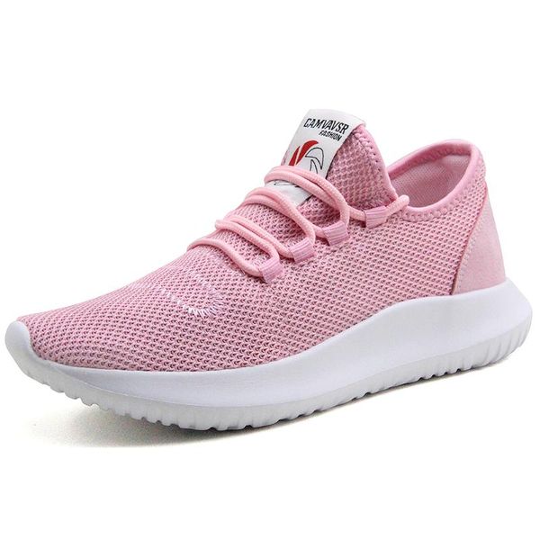 

fashion lace up women running shoes light pink sneakers breathable outdoor sports shoes comfort summer running gym 35-43