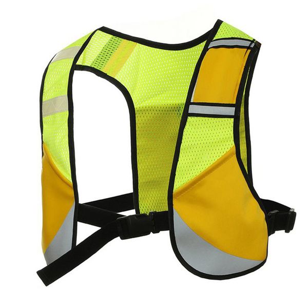 

high visibility elastic new outdoor night running vest breathable reflective cycling running safety vest sports jogging #20, Black