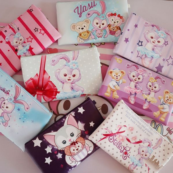 

japan cartoon duffy ballet cosmetic bag makeup bag women organizer zipper phone handbag for christmas gifts