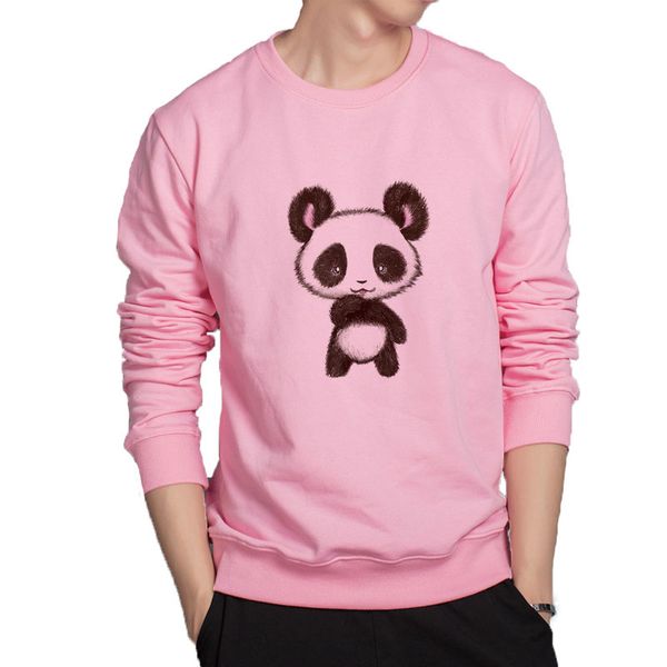 

new arrival panda hoodies lovely animal printing sweatshirt personality hoodie men cotton casual hoodie with no hat, Black