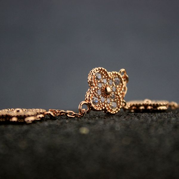 

women diamond bracelets woman charms flowers 14k gold bracelet valentine's day jewelry, Golden;silver