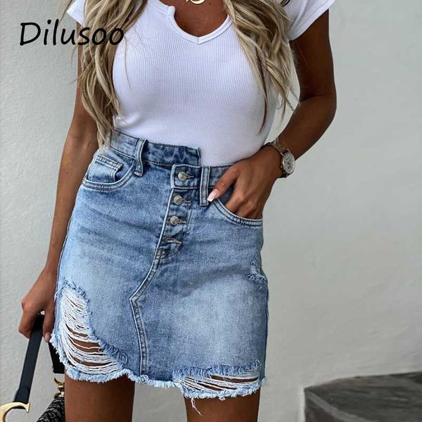 

dilusoo women high waist tassel pencil denim skirts 2020 summer vintage holes woman irregular ripped casual jeans skirts ladies, Black