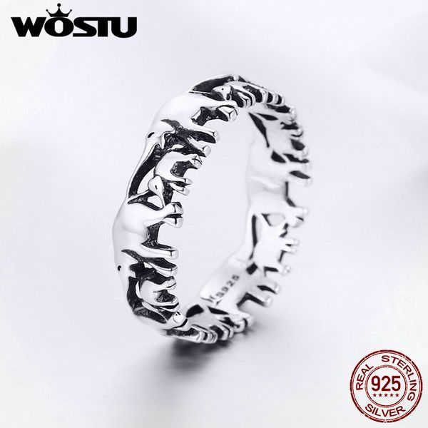 

wostu 100% real 925 sterling silver animal elephant family finger rings for women silver fashion 925 jewelry gift fir344, Golden;silver