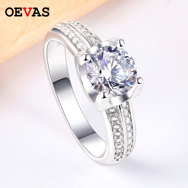 

simple and elegant real 925 sterling silver wedding rings for women sparkling zircon s925 silver engagement party jewelry gifts, Slivery;golden