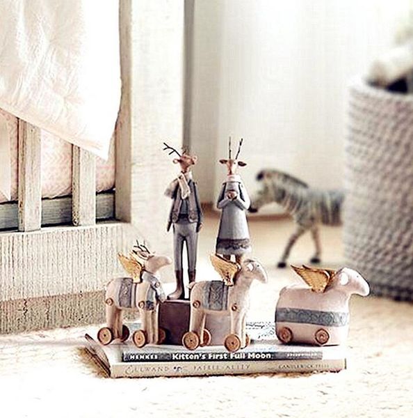 2019 Imitation Cloth Sheep Deer Statue Animal Colophony Crafts