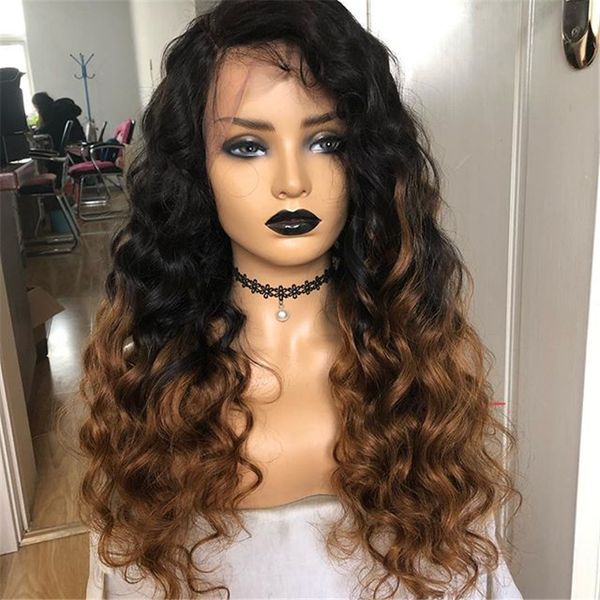 

linman full lace wig with baby hair ombre human hair wig pre plucked remy glueless lace front human hair wigs, Black