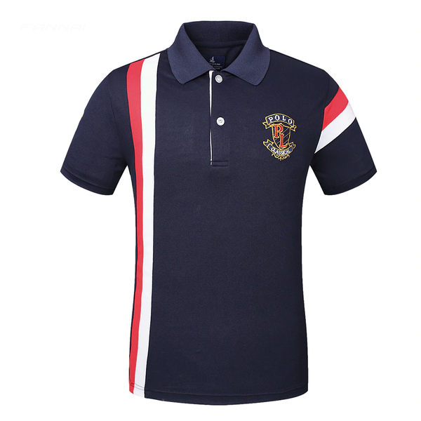 

e-baihui brand summer short sleeve polo shirt men fashion embroidery casual shirts cotton tees slim fit soccer shirts q042, White;black