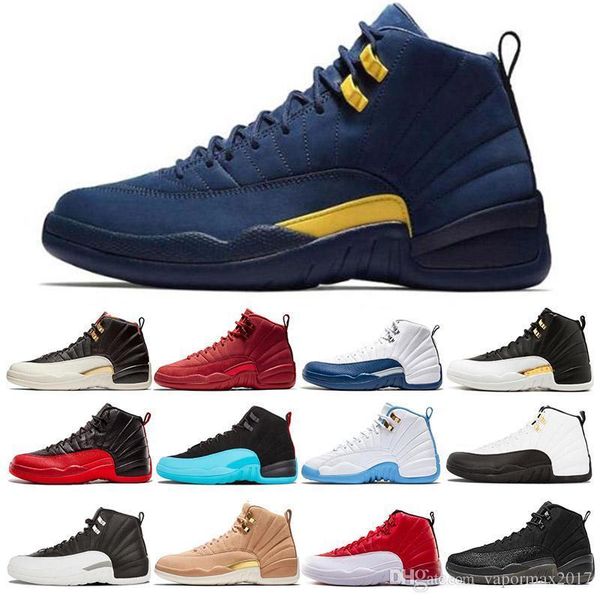 

fashion 12 12s mens basketball shoes winterized gym red college navy wings black cny bulls university blue men sport sneakers size 7-13