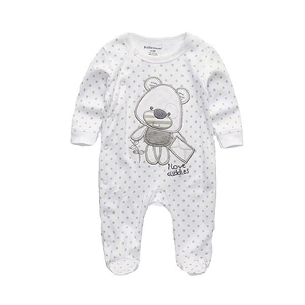 

newborn 0-12m baby footed romper cartoon baby boys girls clothes overall pajamas warm outfit, Blue