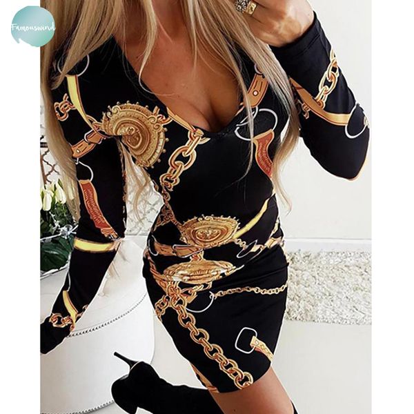 

floral 2019 new elegant dress fashion dress print long sleeved ladies tight women short dress drop shipping designer clothes, Black;gray