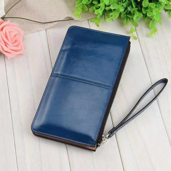 

fashion korean women clutch bag with wristband leather solid color lady girl long wallet card holder zipped coin purse msj99, Red;black