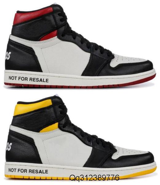 

1 nrg no l s not for resale no ps basketball shoes men 1s white red black yellow sneakers with shoes box