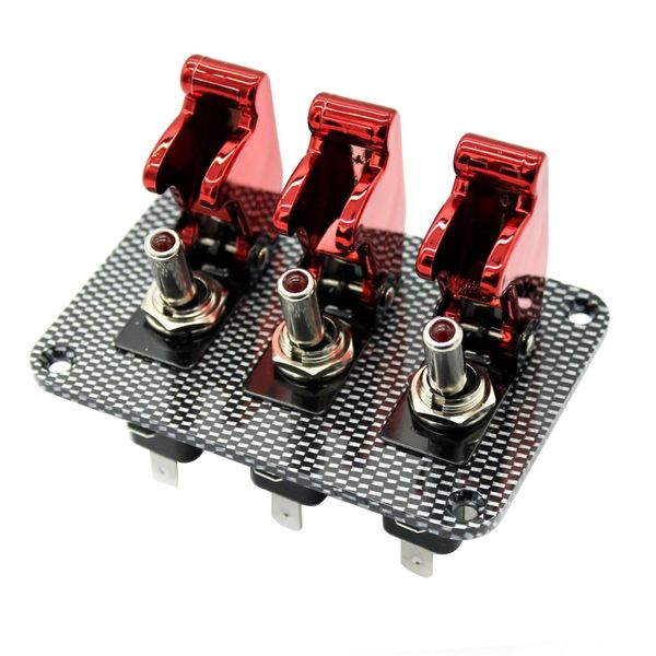 

12v toggle switch racing ignition engine relays carbon fiber surface panel