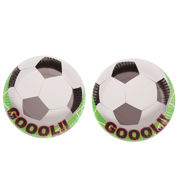 

10pcs/lot football cartoon theme paper plates birthday party dishes kids favors decoration tableware baby shower supplies