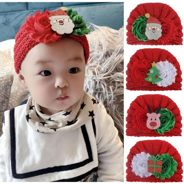

5pcs/lot christmas hats soft knitted hat santa snowman reindeer christmas hat kids xmas party cap decor, Slivery;white