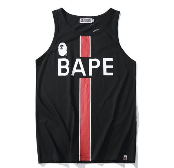 

оптовая лето новый любовник письмо печати хлопок мода жилет без рукавов мужская хип-хоп черный белый без рукавов футболки, White;black