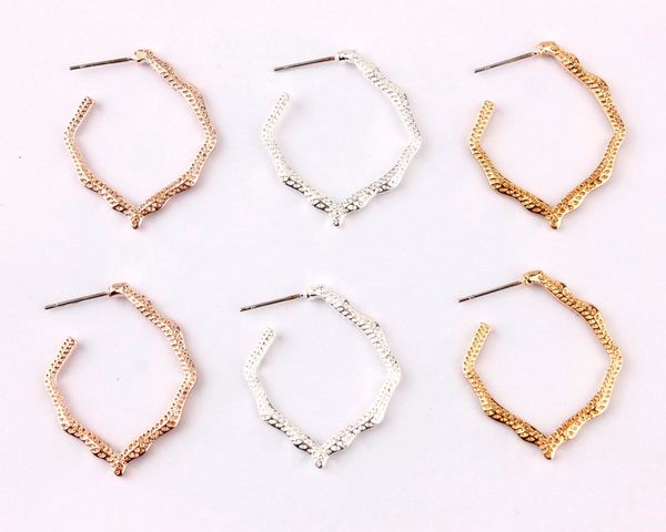 

женские серьги-кольца с геометрическими металликами классические серьги-кольца в золотых, серебряных и розовых тонах, Silver