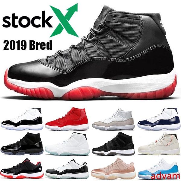 

jumpman 2019 bred 11 11s stock x men women basketball shoes metallic silver concord platinum tint mens womens trainers sports sneakers