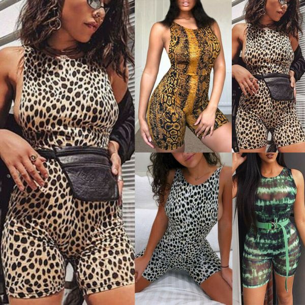 

women bodysuit animal print bodysuit sleeveless bodysuits women short jumpsuit bodycon romper leotard one piece bodysuit, Black;white
