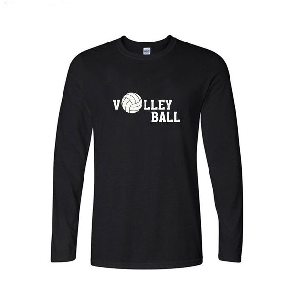 

2019 new funny style volleyballs t shirt men custom pattern cotton long sleeve man good quality t-shirt autumn hip hop, White;black