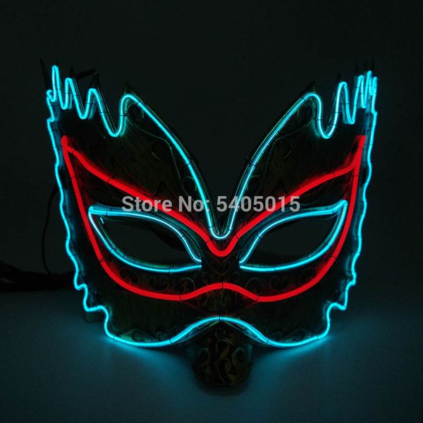 

night club dj party mask full head el wire mask halloween masquerade glow party supplies handmade cosplay costume props