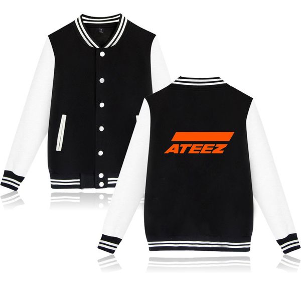 

ateez print jacket mens 2019 new korean team harajuku casual coat hip soft kpop casual clothing jacket coat, Black;brown