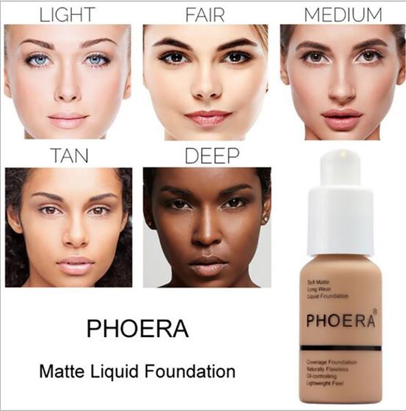 

Phoera lady foundation ba e makeup profe ional face matte fini h liquid whitening concealer cream waterproof brand natural co metic