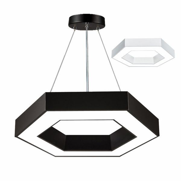 Современный шестигранник светодиодный подвесной лампа минимализм металлические витание осветительные приспособления для офисных школ супермаркет гараж