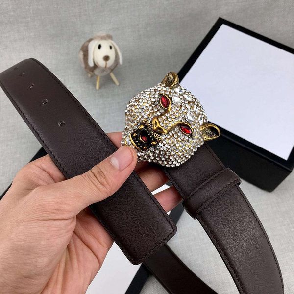

известные алмазы латунная голова тигра дизайнерские ремни роскошные ремни мужские женские ремни повседневная гладкая пряжка ширина пояса око, Black;brown