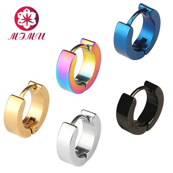 

currently available-style ear clip stainless steel anti-allergy ear stud for both men and women titanium steel shiny side earrin, Golden;silver