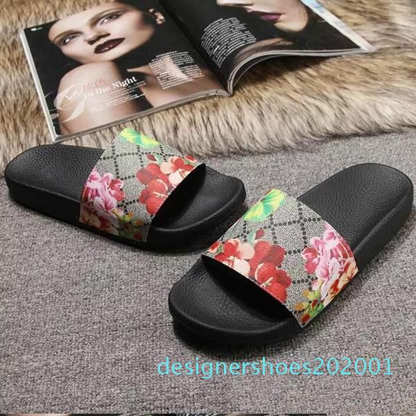 

men women slide sandals designer shoes luxury slide summer fashion wide flat slippery with thick sandals slipper flip flop d01, Black