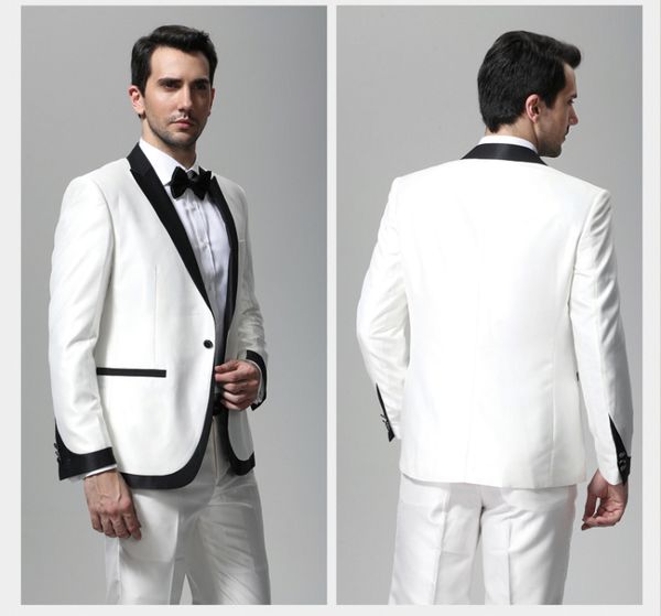 

one button groomsmen peak lapel groom tuxedos men suits wedding/prom man blazer ( jacket+pants+tie) 028, Black;gray