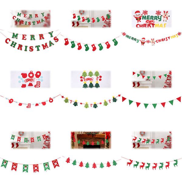 

christmas decoration banner flags new year party decoration santa snowman parachute flags garlands christmas decor