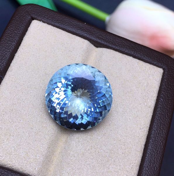 

16.33ct ntural blue aquamarine gemstones loose stones loose gems, Black
