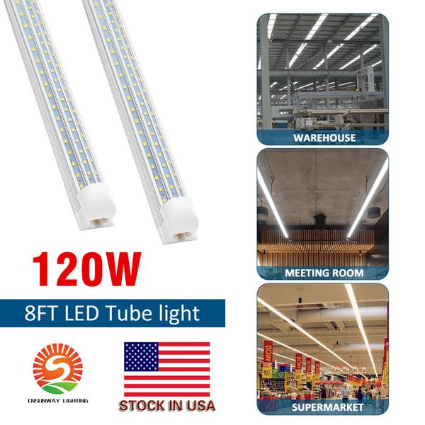 8 Fuß LED-Röhrenleuchten V-Form 120 W 8 Fuß Design-Shop-LED-Leuchtenleuchte 6 Fuß 8 Fuß Kühltür-Gefrierschrankbeleuchtung Leuchtstofflampen