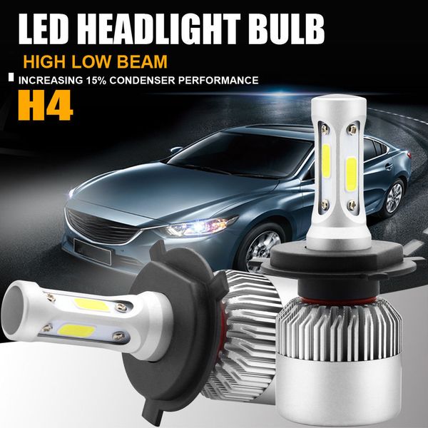 

cob h4 hb2 9003 820w 98400lm led headlight kit hi/lo power bulbs 6500k