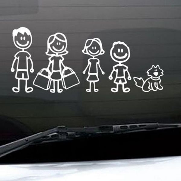 

car styling custom family member dad mom daughter son and pet dog viny decal car stick figure diy adhesive window sticke