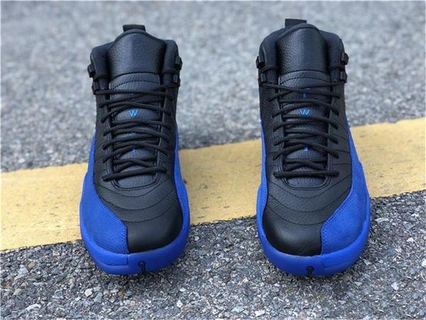 

2020 air authentic 12 game royal black blue high og men basketball shoes 130690 -014 real carbon fiber athletic shoes with og box