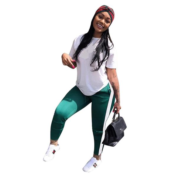 

Brand de igner women two piece et port wear hort leeve t hirt legging port wear ummer clothe track uit weat uit plu ize 2xl