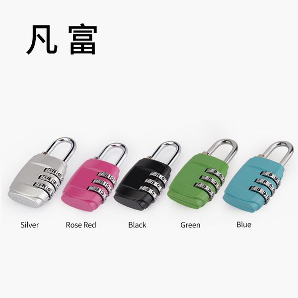 

traveling suitcase accessories locks combination locksmith in 3 digit password combinations luggage equipment ordinary locks, Black