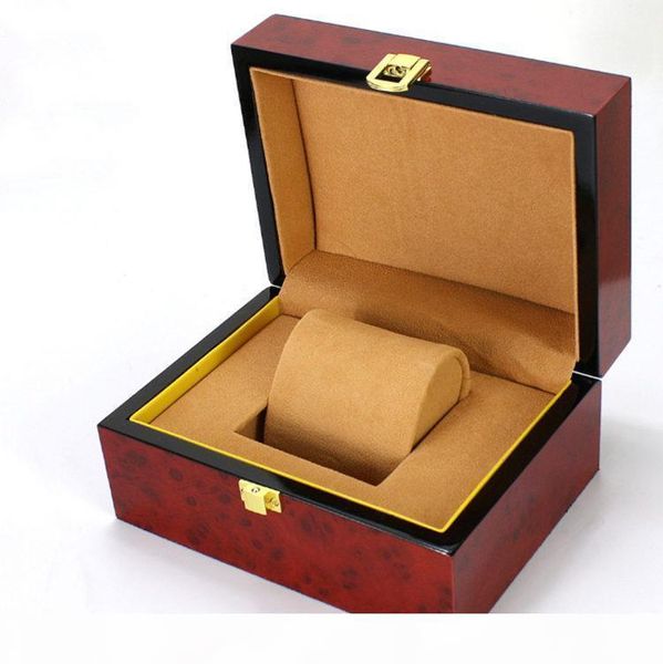 

wood watch storage box red color high density fiberboard box for single watch fashion jewellry gift follow case b022, Black;blue