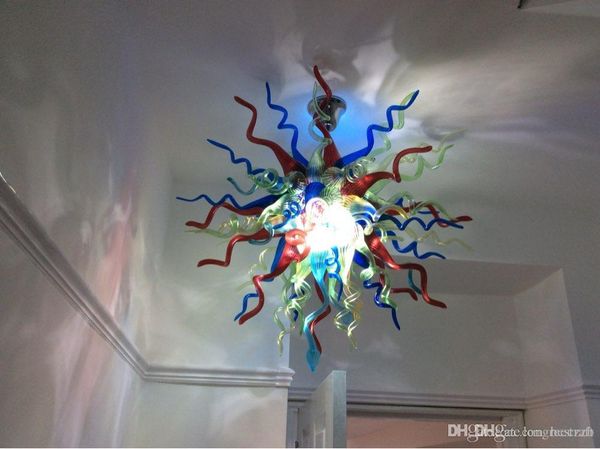 

modern chandelier lighting crystal with led lights multi-colors high hanging hand blown glass chandelier lighting for corridor
