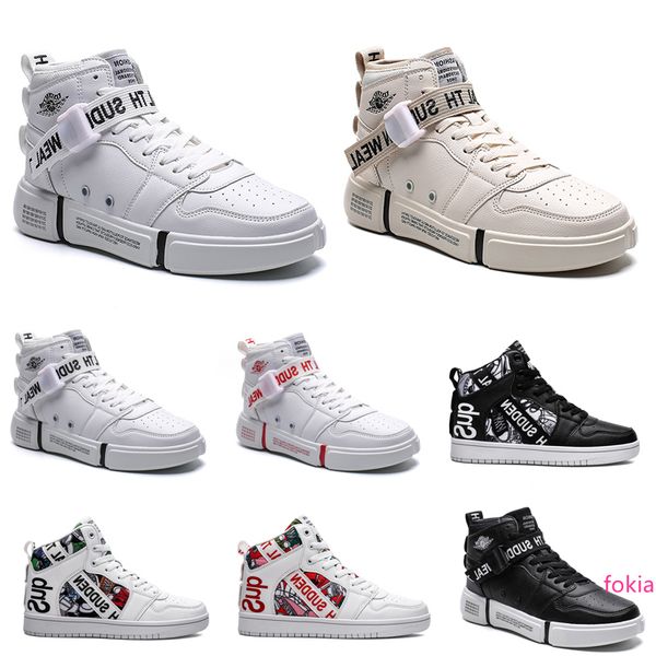 

2020 non-brand men 1 полезность классический черный белый женщины повседневная обувь скейтбординг высокие тренажёры спорт кроссовки размер 3