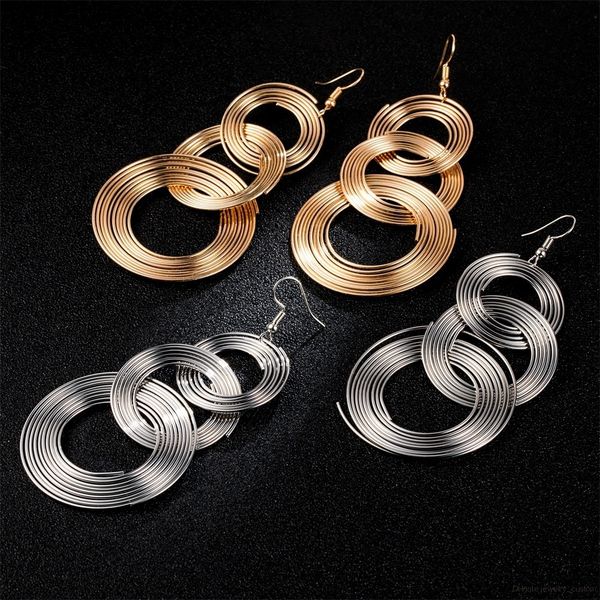 

Punk Gold Colour Big Metal Rock Punk Metal Long Dangle Earrings For Women Bohemian Party Exaggerated Fashion Jewelry