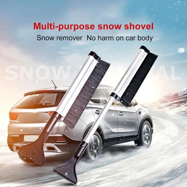 

car ice scraper double head stretchable car windshield nylon brush snow ice shovel scraper tool snow and helper