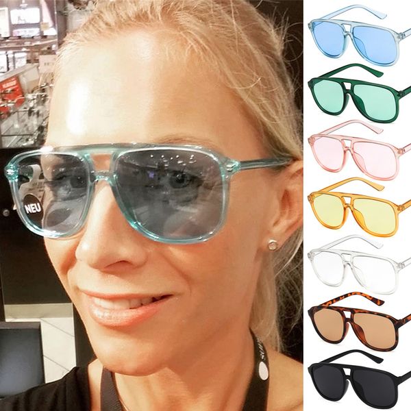 

2019 candy color sunglasses women men oversized glasses brand designer fashion female transparent sun glasses sunshade eyewear, White;black