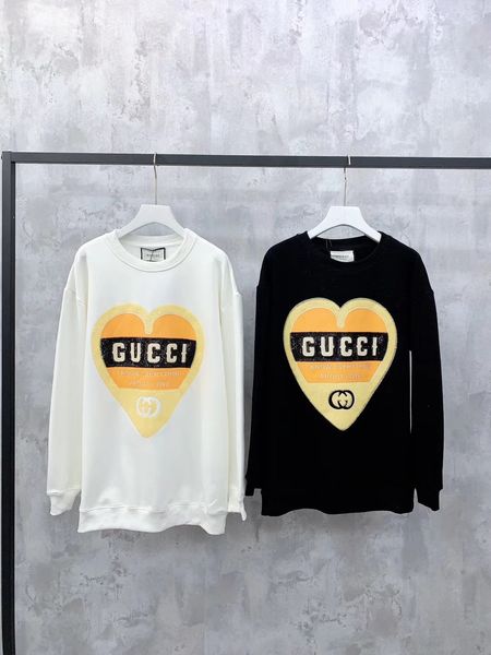

new luxurious brands design love heart embroiderd black white sweater pullover men women outdoor streetwear sweatshirt hoodies, Blue;black