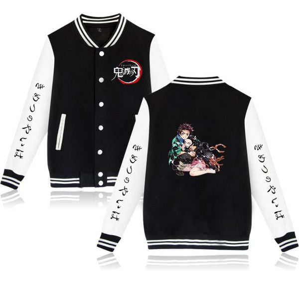 

demon slayer 2019 мужская мода baseball jacket trend demon slayer мужская новый печать мода круглый шеи baseball jacket, Black;brown