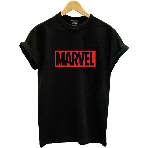 

new marvel t shirt woman cotton short sleeves casual male tshirt marvel shirts graphic tees plus size, White